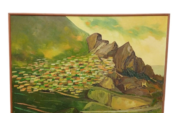 45413 Quadro olio su tela 72×102  Castelmezzano